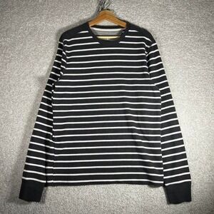 Men's Banana republic grey and white striped long sleeve thermal shirt